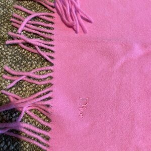 Pink Dior Lambswool Scarf